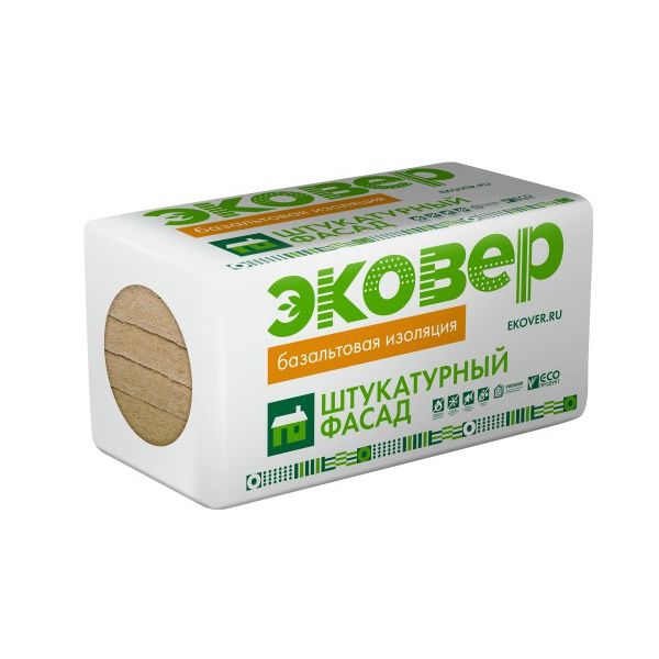 Утеплитель Эковер ЭКОфасад Оптима 95 базальтовая плита 1000х600х50мм