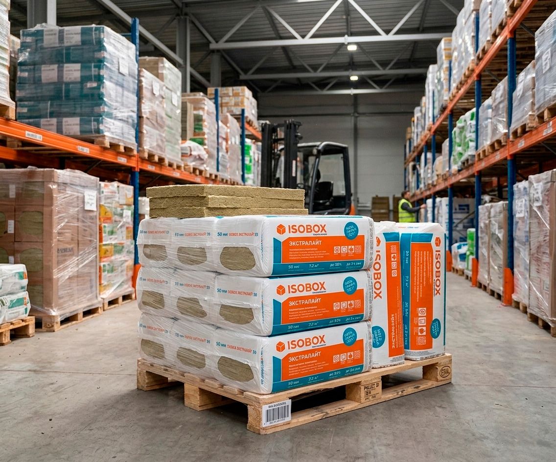 Утеплитель ISOBOX Экстралайт 35 базальтовая плита 1200х600х50мм