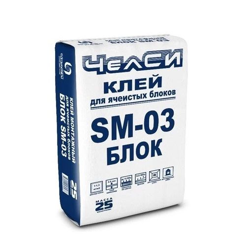 Клей для Газоблока-Блок SM-03 ЗИМА (до -15°C) ЧелСИ
